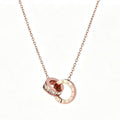 Interlocking Roman Numeral Pavé Ring Pendant Necklace