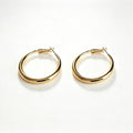 Gold Polished Tube Hoop Earrings with high-gloss mirror finish