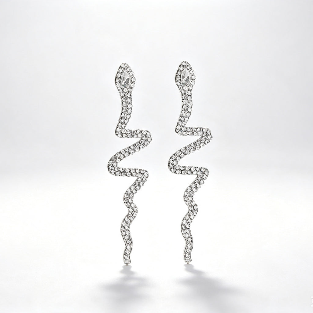 Crystal Snake Drop Earrings