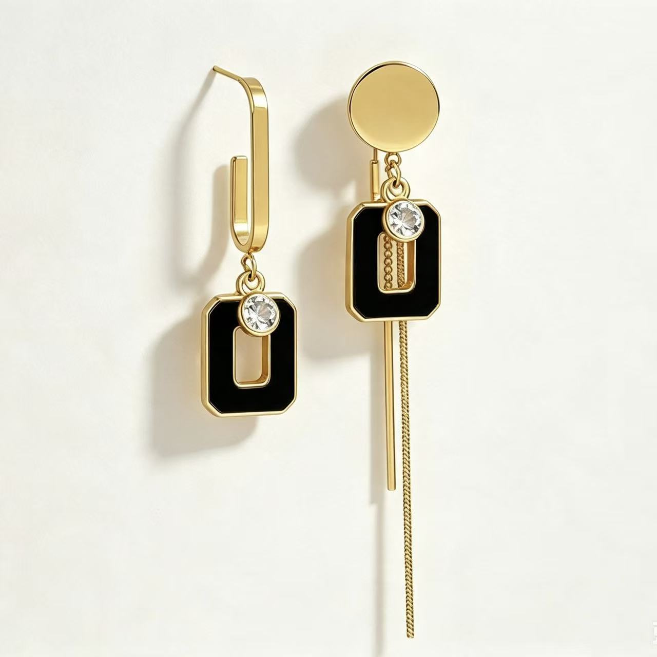 Asymmetric Mother of Pearl Drop Earrings