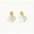 Hammered Gold Shell Drop Earrings