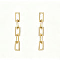 Gold Rectangle Chain Link Drop Earrings
