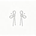 Crystal Bow Tassel Drop Earrings