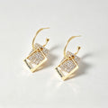 Princess Crystal Square Hoop Earrings