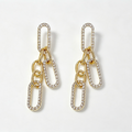 Crystal Oval Chain Link Drop Earrings