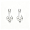 Triple Crystal Halo Drop Earrings