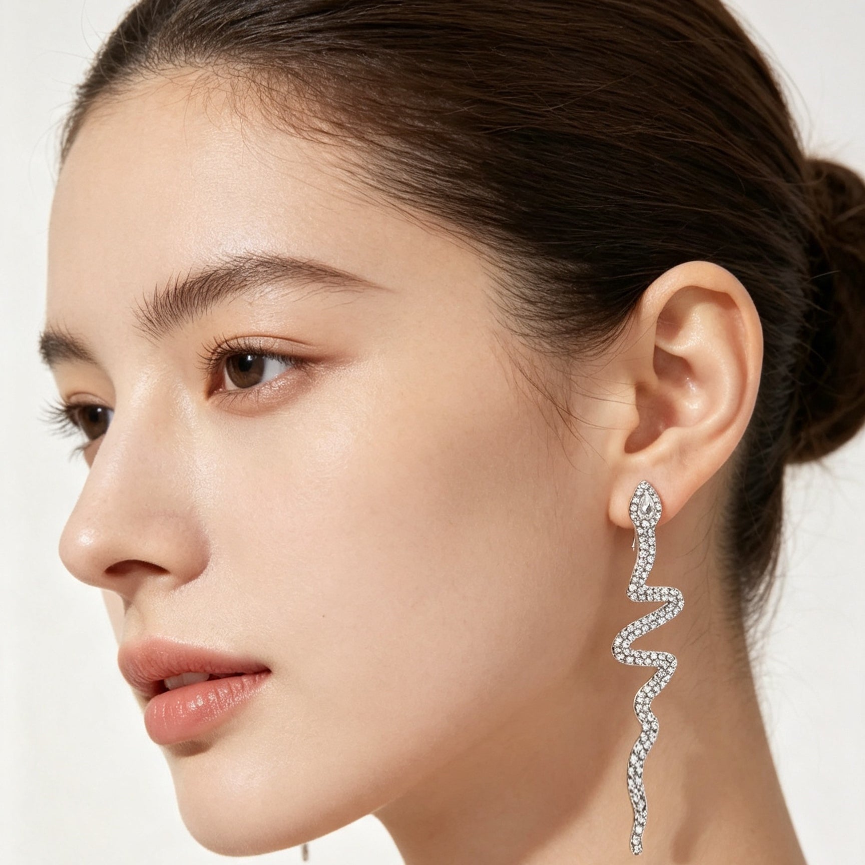 Crystal Snake Drop Earrings
