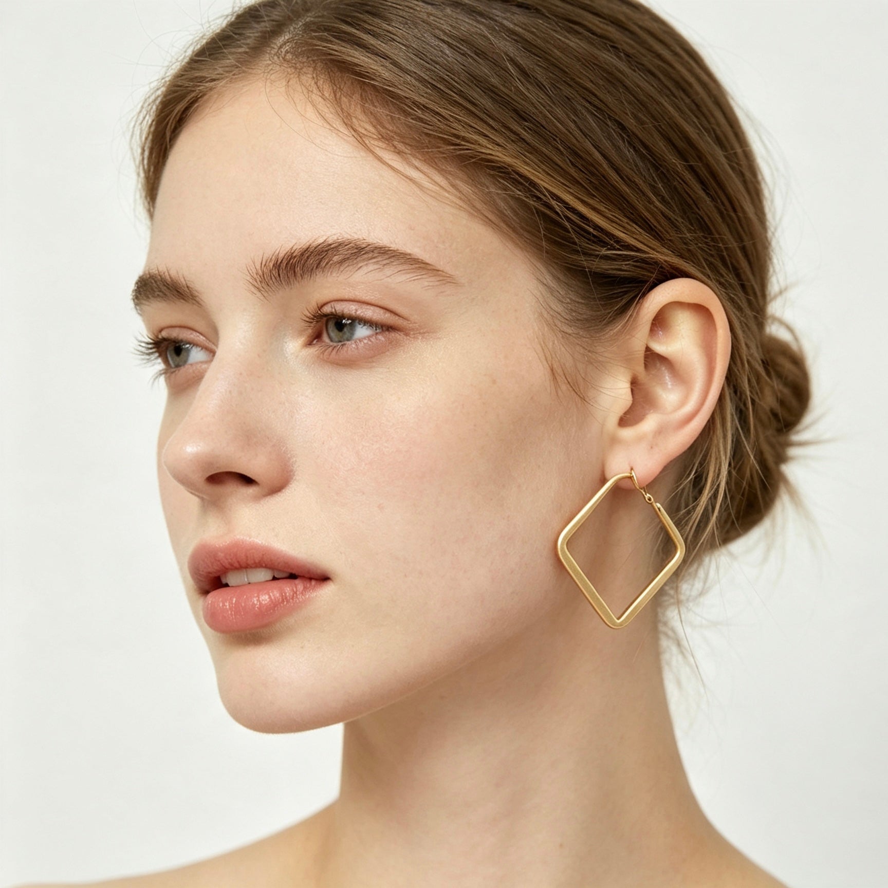 Oversized Gold Square Hoop Earrings