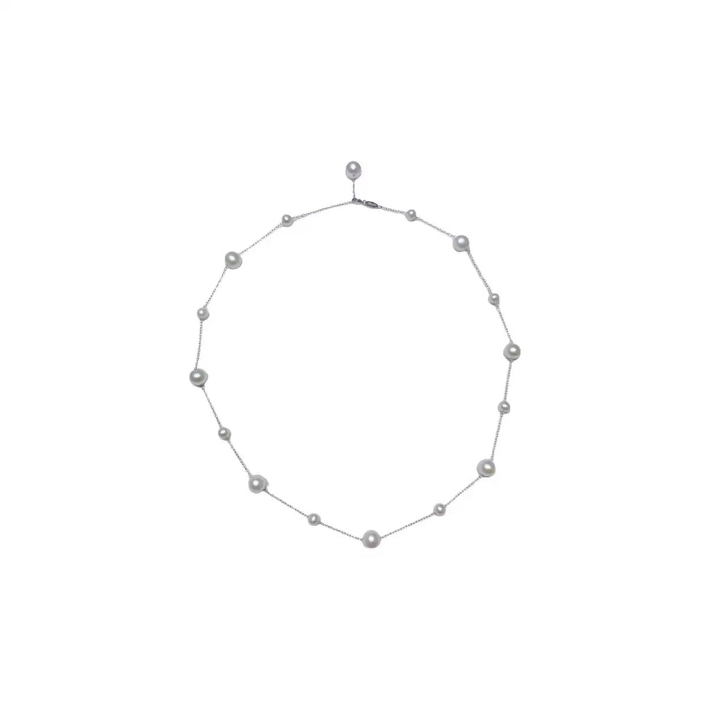 Floating Pearl Station Necklace