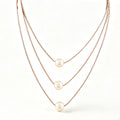Triple Layer Pearl Snake Chain Necklace