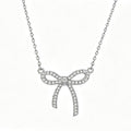 Full Pavé Crystal Bow Pendant Necklace
