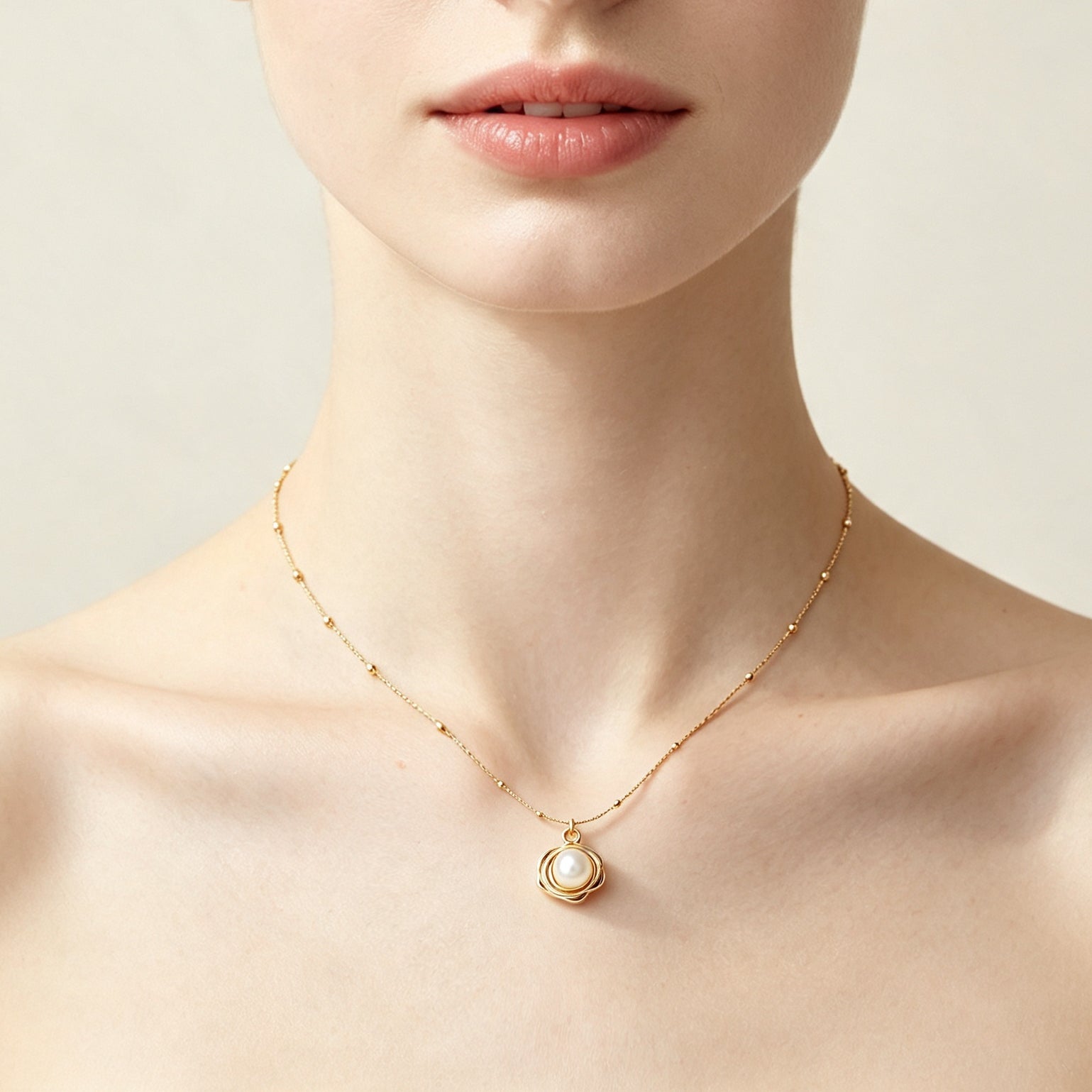 Swirl Nest Pearl Pendant Necklace