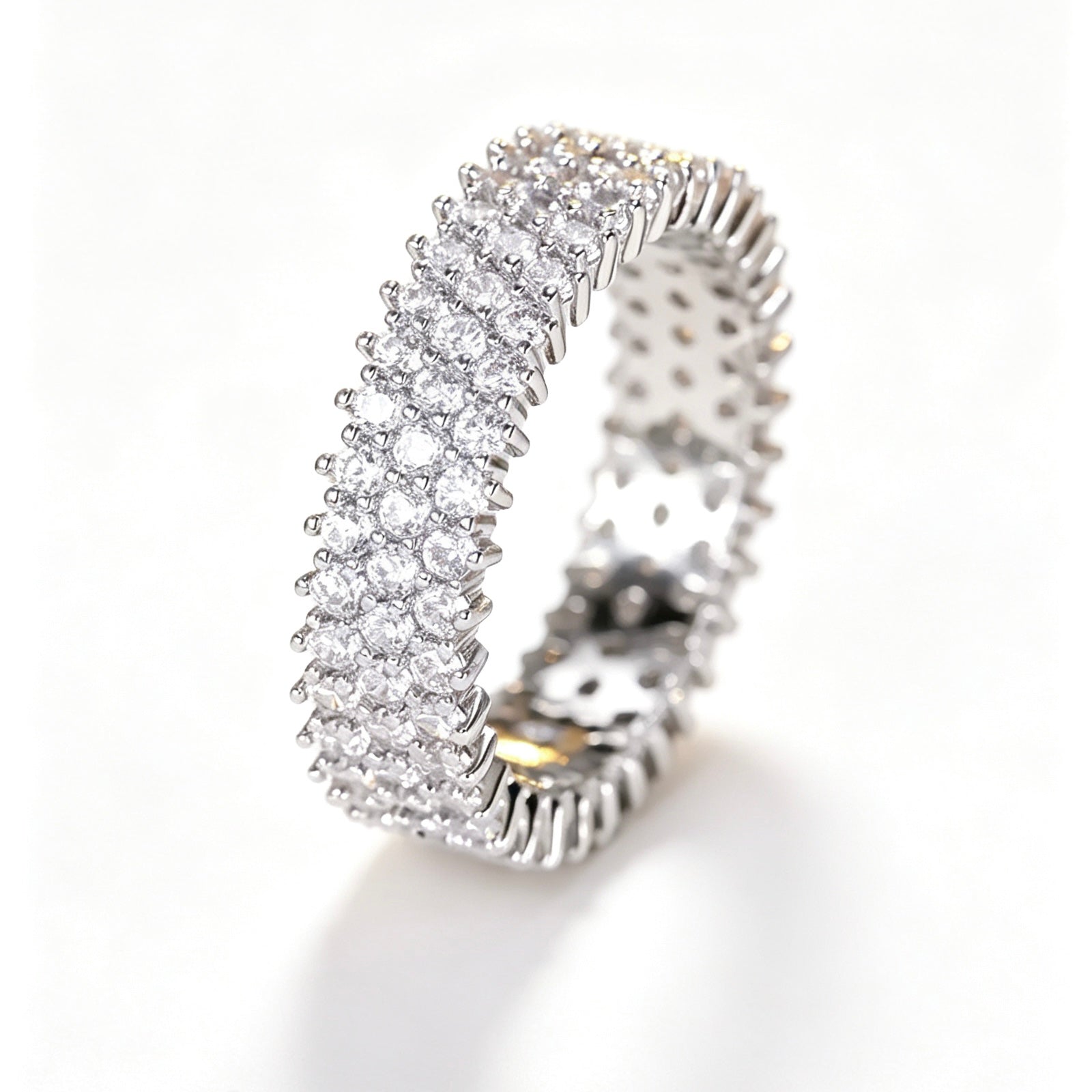 Triple Row Crystal Eternity Ring