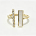 Mother of Pearl Dual Bar Open Ring